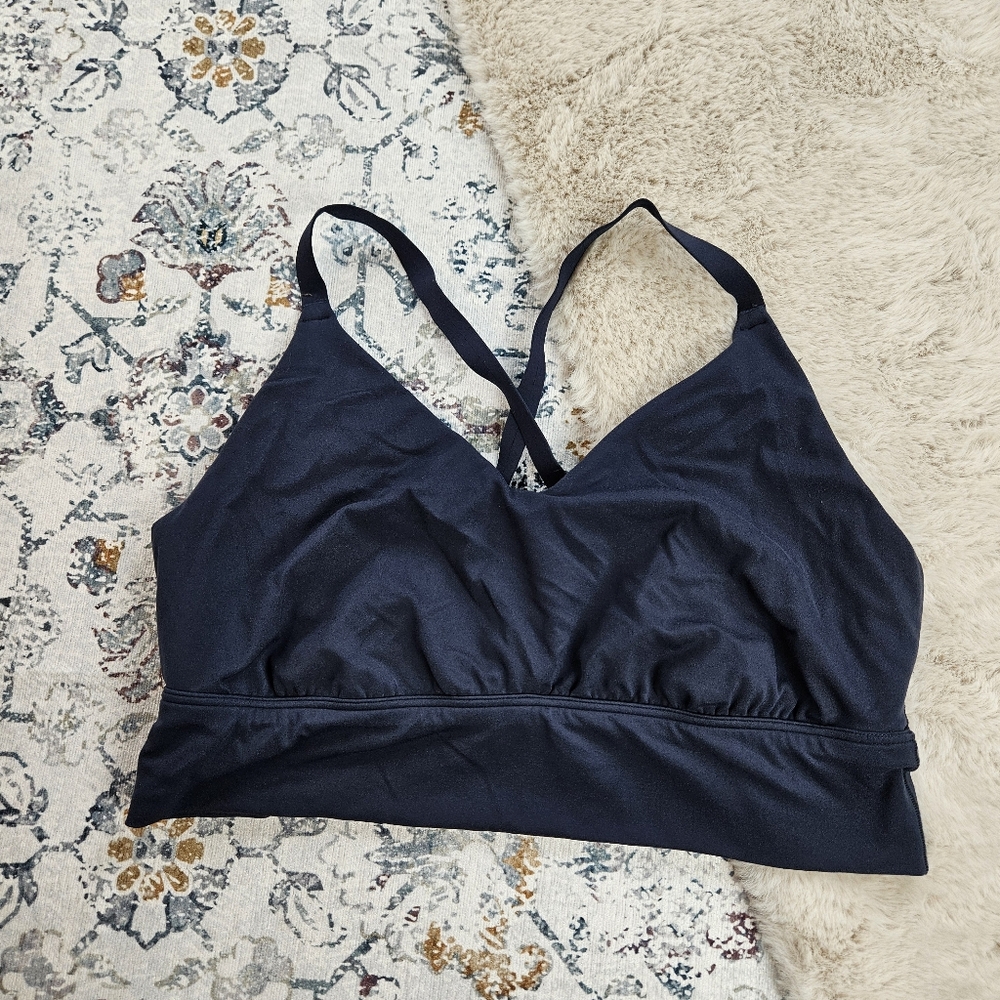 Offline by Aerie Navy Blue Strappy Bralette Medium Support Bra XL